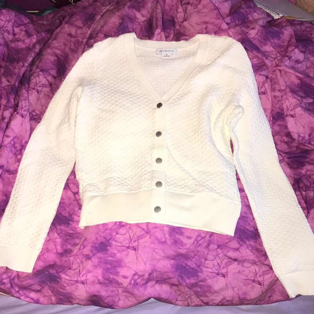 liz claiborne med. button up sweater / cardigan